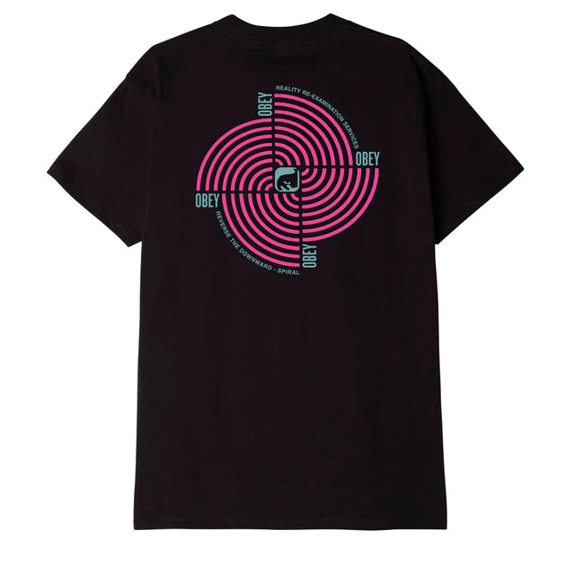 OBEY Downward Spiral T-Shirt Black Men's Short Sleeve T-Shirts Obey 