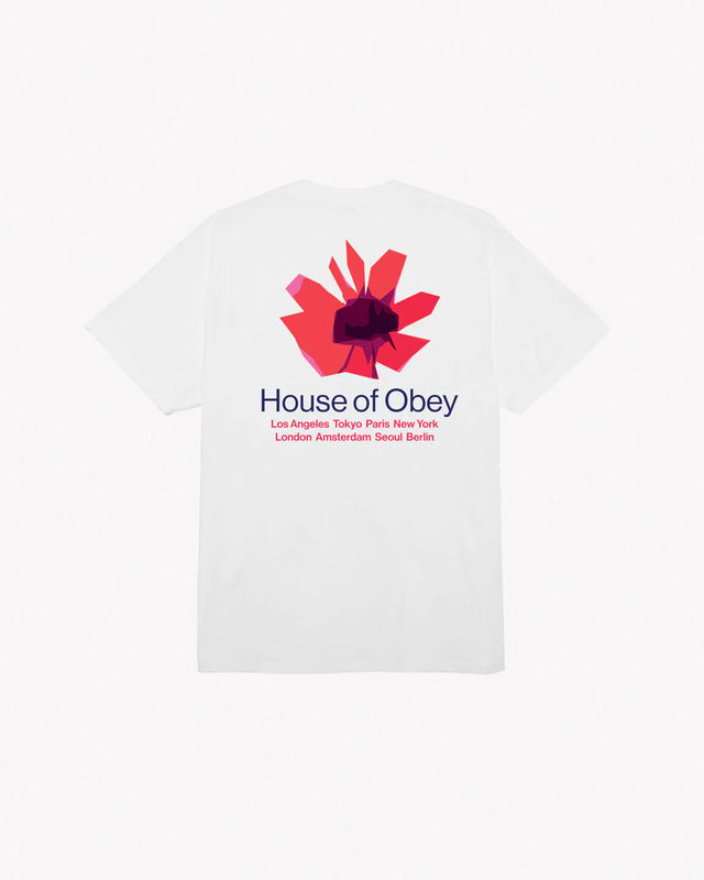 OBEY House Of Floral T-Shirt White Men's Short Sleeve T-Shirts Obey 