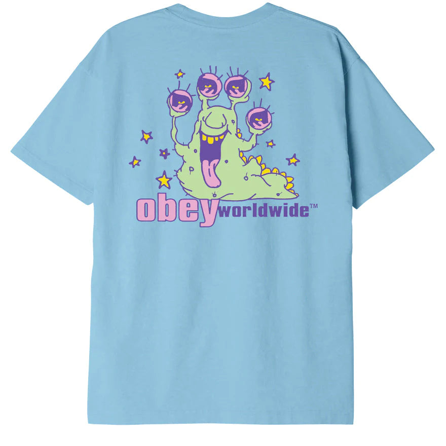 OBEY Slime Heavyweight T-Shirt Sky Blue Men's Short Sleeve T-Shirts Obey 