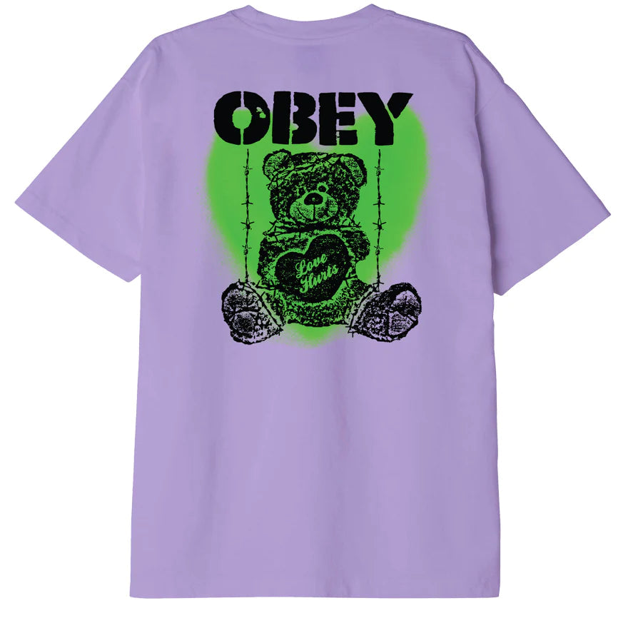 OBEY Love Hurts Heavyweight T-Shirt Digital Lavender Men's Short Sleeve T-Shirts Obey 