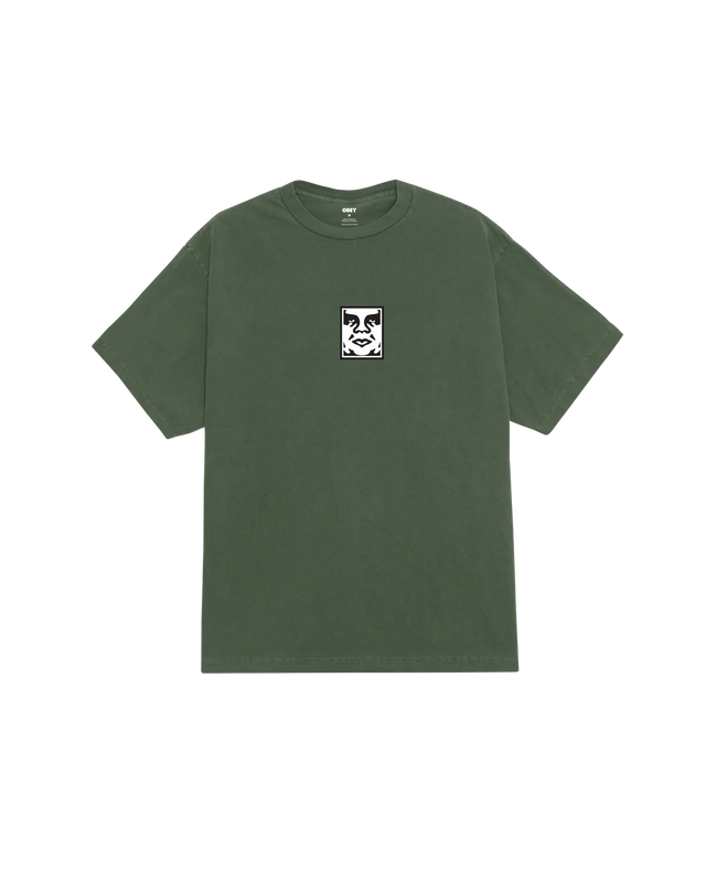 DIME Icon Face Pigment T-Shirt Pigment Bronze Green Men's Short Sleeve T-Shirts Obey 