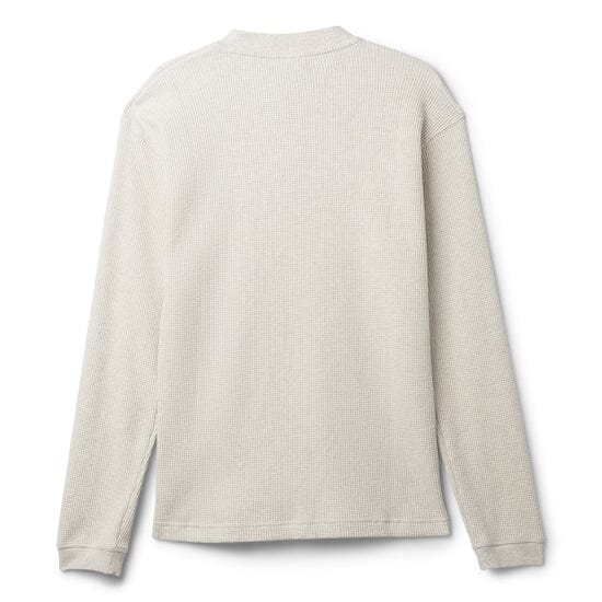 NB NUMERIC Waffle Knit Long Sleeve Knit Oatmeal Heather Men's Long Sleeve T-Shirts New Balance 