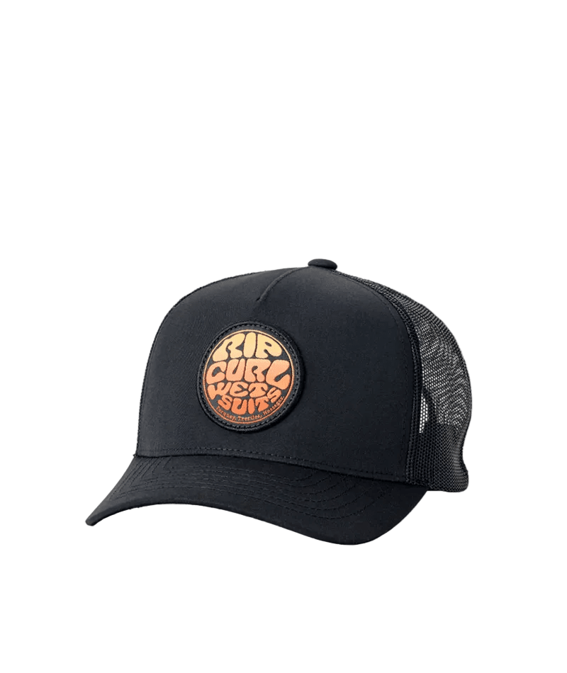 RIP CURL Boys Wetsuit Icon Trucker Hat Washed Black Boy's Hats Rip Curl 