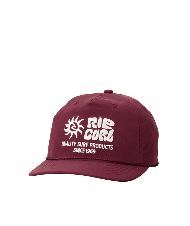 RIP CURL Pacific Rinse Felxfit Snapback Hat Burgundy Men's Hats Rip Curl 