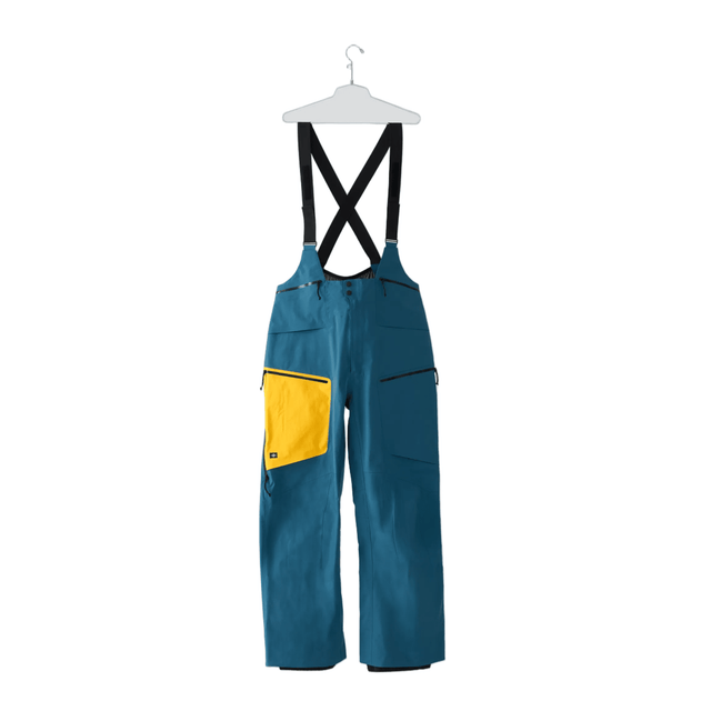 SKYLINE Faze 3L Guide Bib Snow Pants Blue Steel/Mango 2027 Men's Snow Bib Pants Skyline 