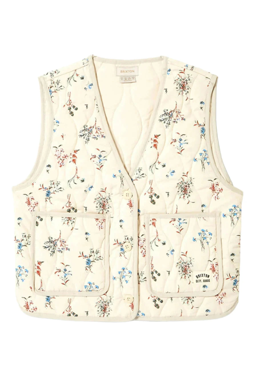 BRIXTON Women's Field Floral Quilted Vest Whitecap/Hazelnut/Ditsy Floral Women's Vests Brixton 