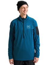 BURTON [ak] Helium Grid Half-Zip Fleece Blue Teal Men's Base Layers Burton 