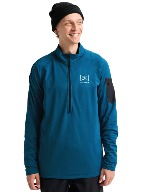 BURTON [ak] Helium Grid Half-Zip Fleece Blue Teal Men's Base Layers Burton 