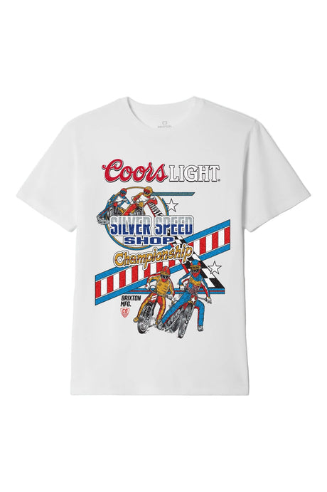 BRIXTON Coors Light Berm T-Shirt White Men's Short Sleeve T-Shirts Brixton 