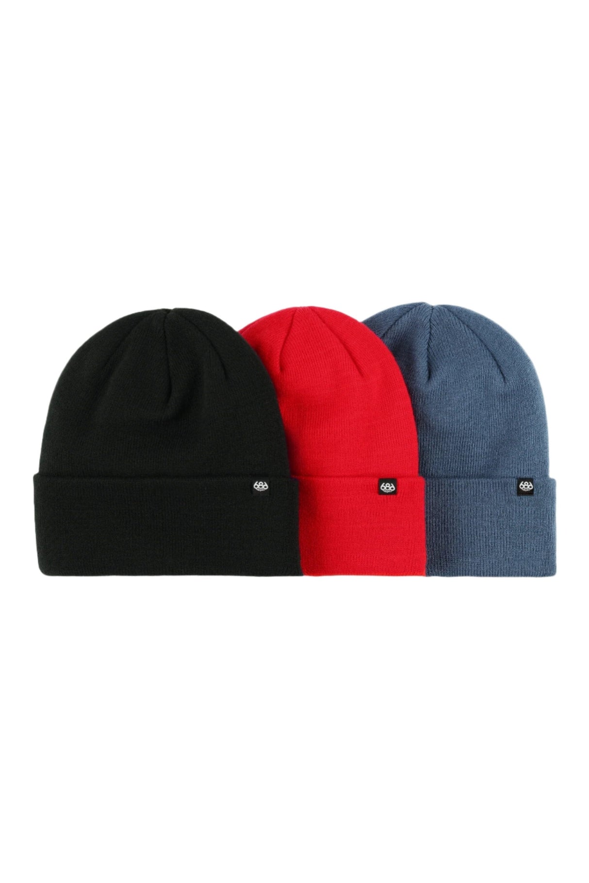 686 Standard Roll-Up Beanie 3 Pack Bright Pop Men's Beanies 686 