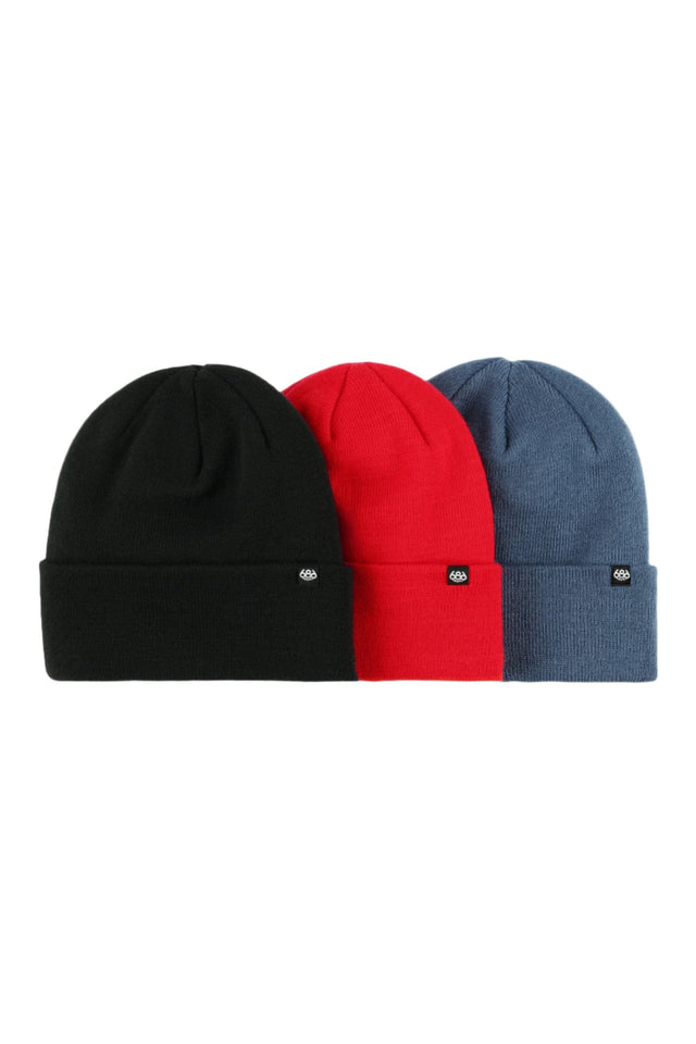 686 Standard Roll-Up Beanie 3 Pack Bright Pop Men's Beanies 686 