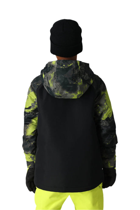 686 Youth Geo Insulated Snowboard Jacket Lime Hemisphere Colorblock 2025 Youth Snow Jackets 686 
