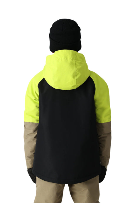 686 Youth Hydra Insulated Snowboard Jacket Lime Colorblock 2025 Youth Snow Jackets 686 