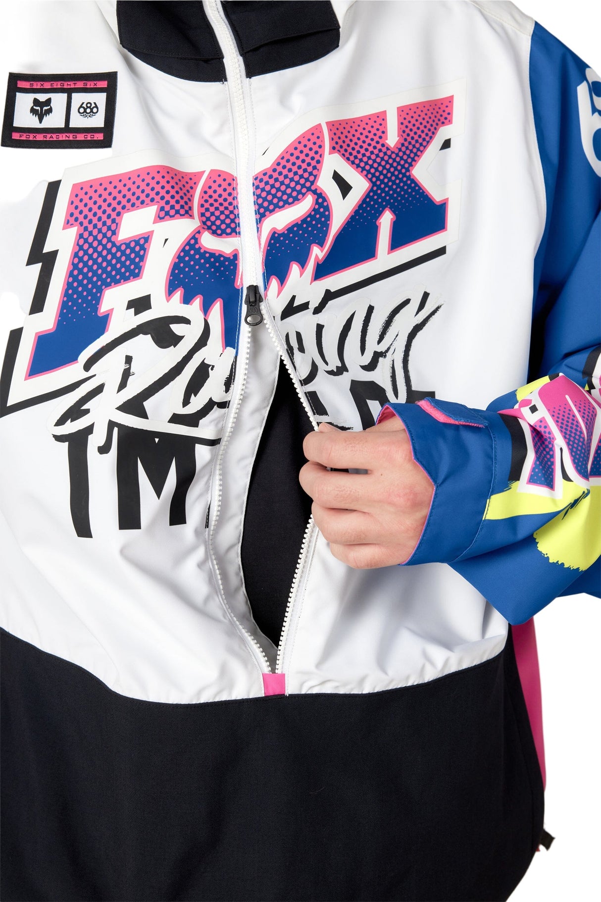 686 Fox Racing Shell Anorak Snow Jacket Fox White Colorblock 2026 Men's Snow Jackets 686 