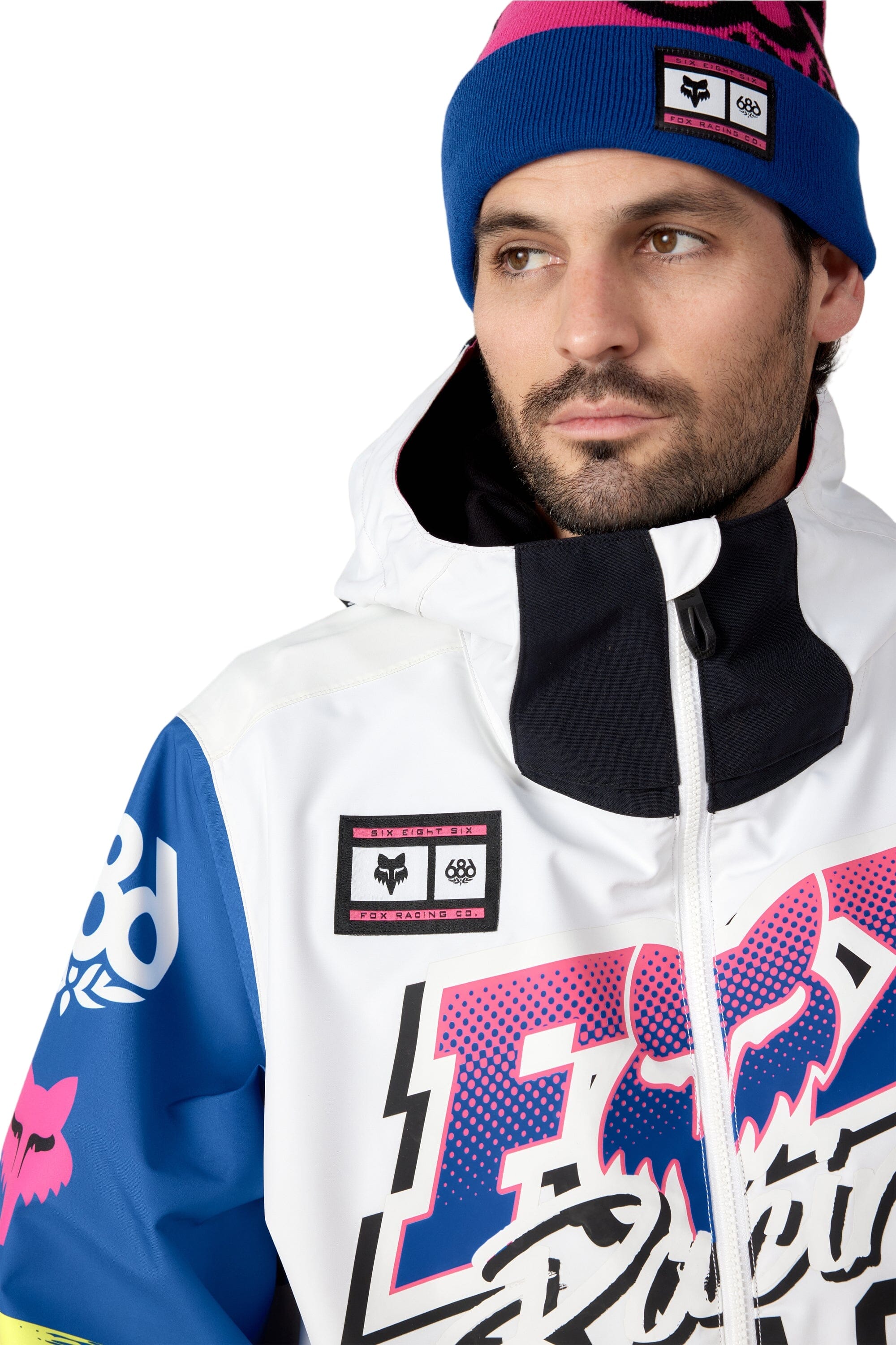 686 Fox Racing Shell Anorak Snow Jacket Fox White Colorblock 2026