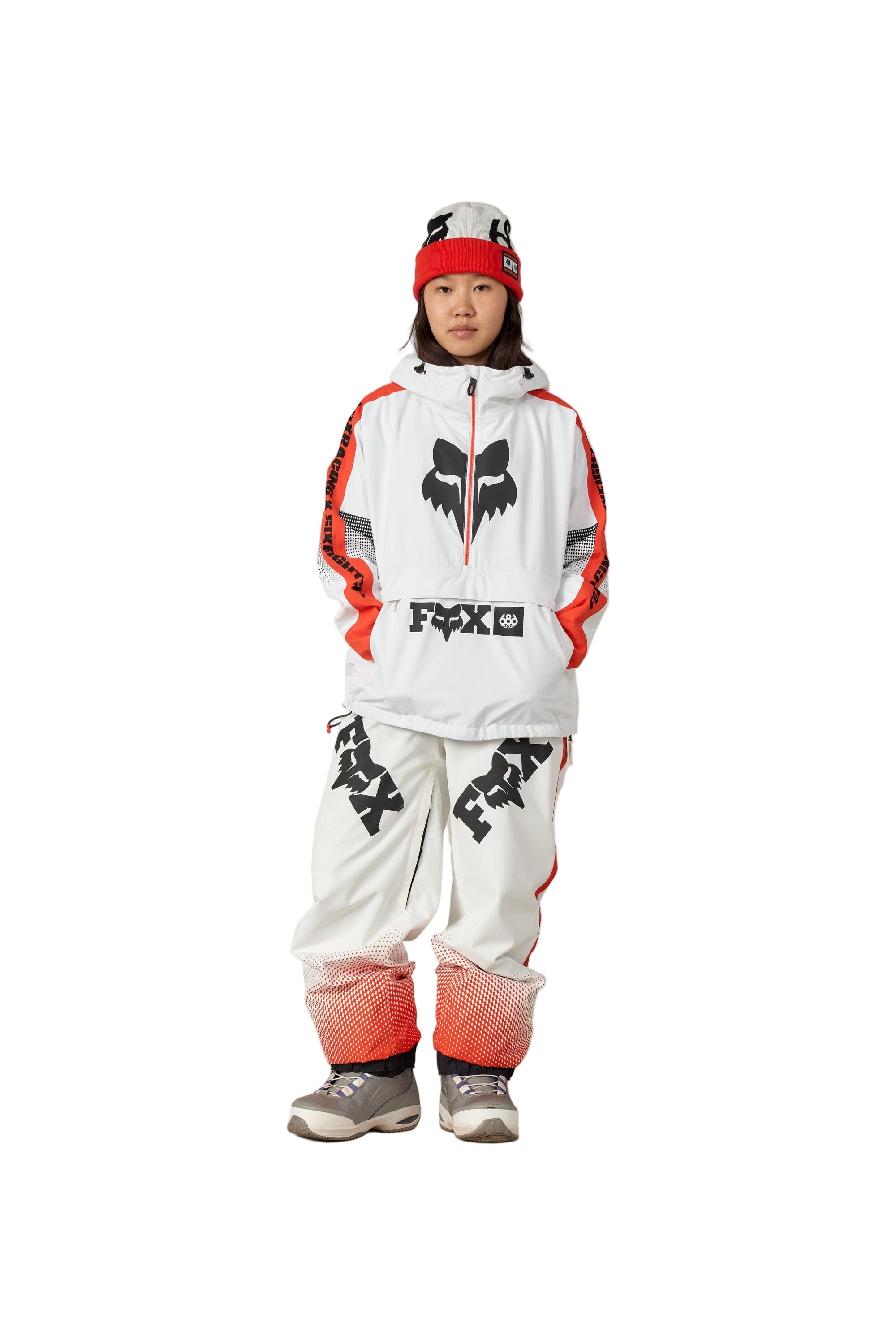 686 Women's Fox Racing Shell Anorak Snow Jacket Fox Flare Colorblock 2026 Women's Snow Jackets 686 