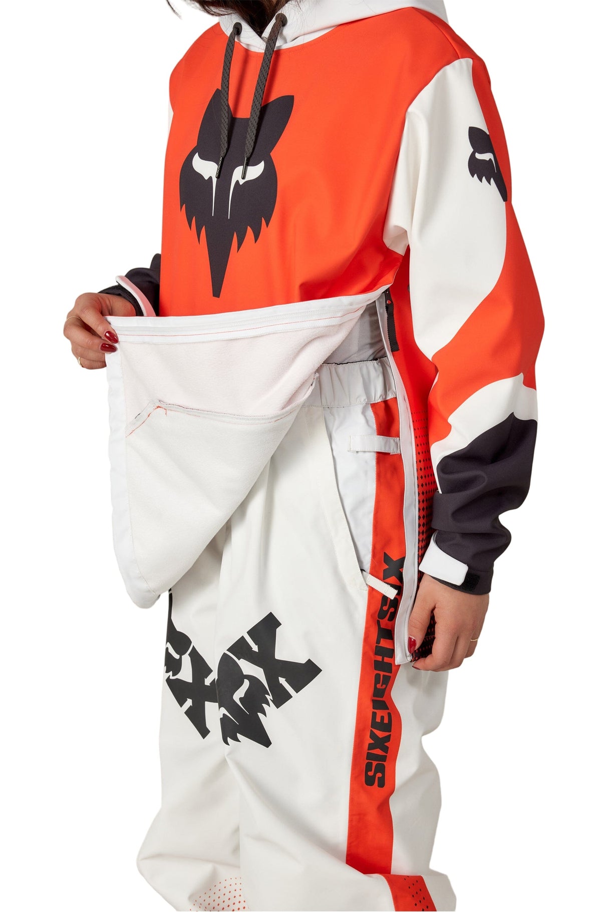 686 Women's Fox Racing 97 Waterproof Hoodie Fox Flare Colorblock Women's Pullover Hoodies 686 