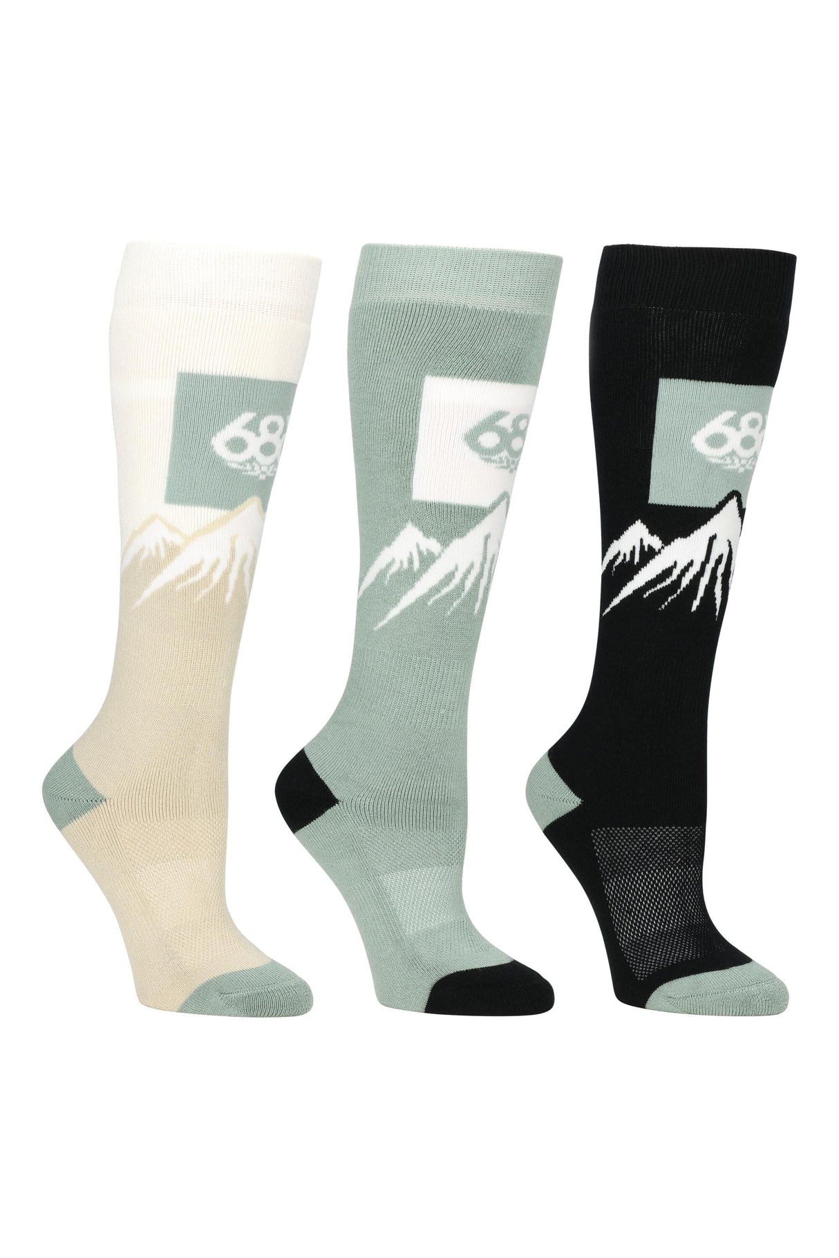 686 Women's Snow Caps Snow Socks Multi Men's Snowboard Socks 686 