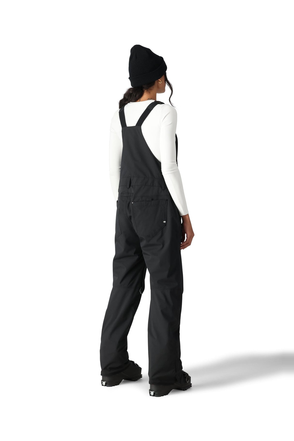 686 Women's Black Magic Insulated Bib Snowboard Pants Black Geo Jacquard 2025 Women's Snow Bib Pants 686 