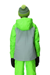 686 Youth Geo Insulated Snowboard Jacket Borealis Green Colorblock 2026 Youth Snow Jackets 686 