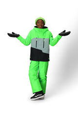 686 Youth Geo Insulated Snowboard Jacket Borealis Green Colorblock 2026 Youth Snow Jackets 686 