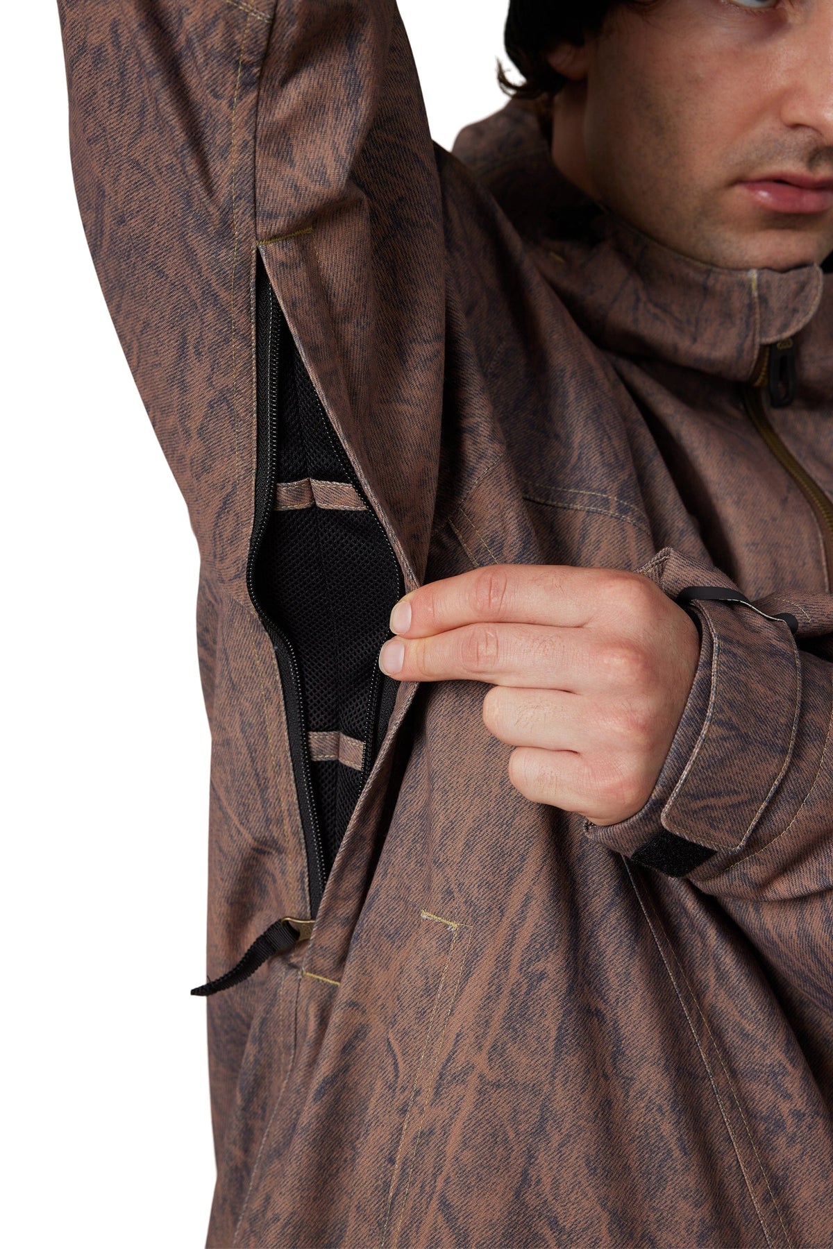 686 Dojo Shell Snow Jacket Brown Crinkle Wash 2027 Men's Snow Jackets 686 