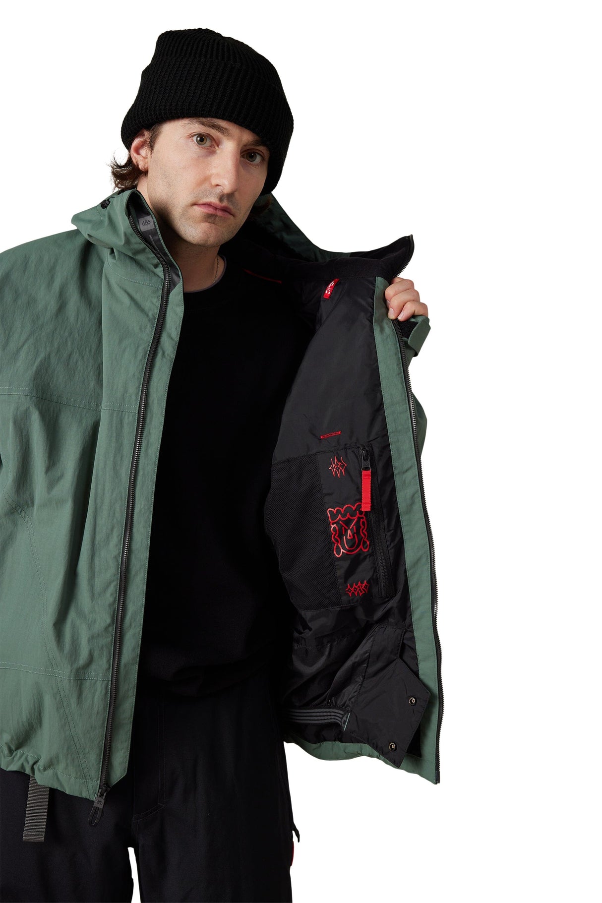 686 Dojo Shell Snow Jacket Faded Green Crinkle 2027 Men's Snow Jackets 686 