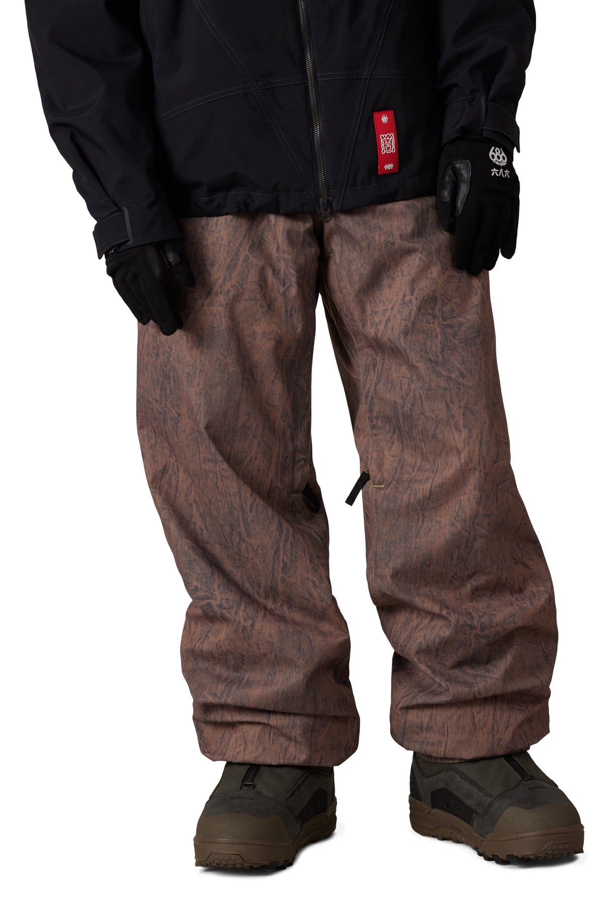 686 Dojo Shell Snow Pants Brown Crinkle Wash 2027 Men's Snow Pants 686 