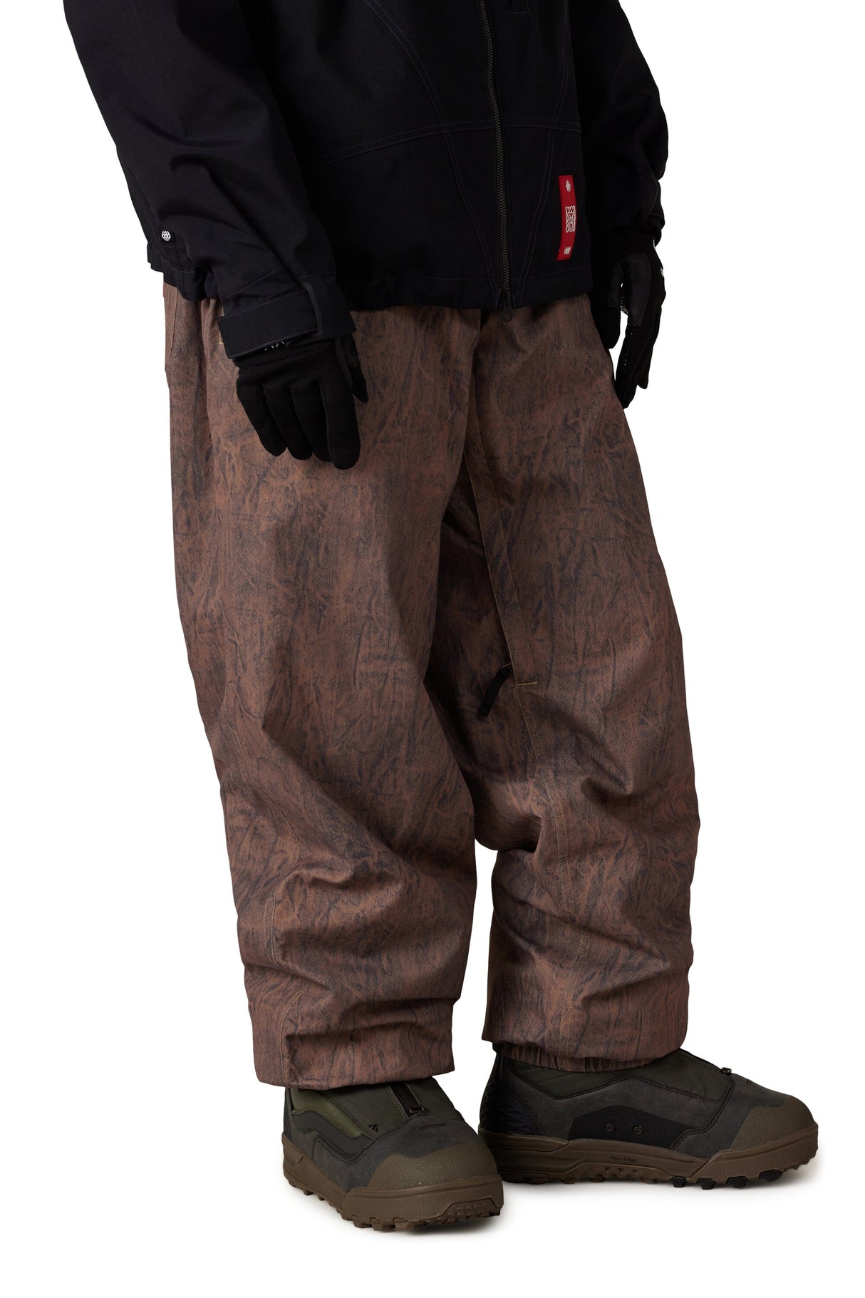 686 Dojo Shell Snow Pants Brown Crinkle Wash 2027 Men's Snow Pants 686 