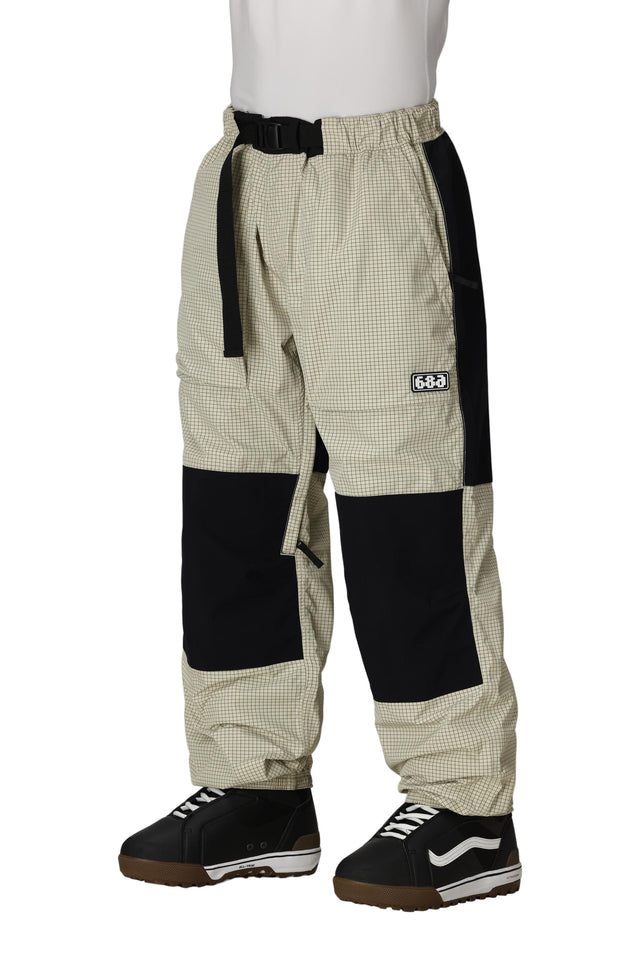 686 Ghost 2.5L Snowboard Pants Limestone Grid 2026 Men's Snow Pants 686 