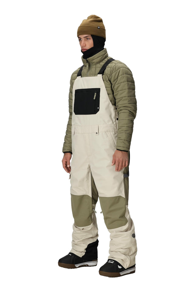 686 Hot Lap Insulated Snowboard Bib Pants Limestone Colorblock 2026 Men's Snow Bib Pants 686 
