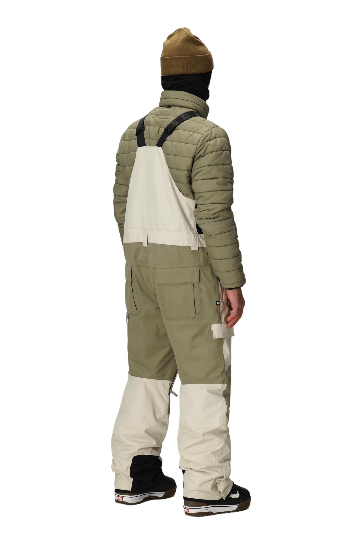 686 Hot Lap Insulated Snowboard Bib Pants Limestone Colorblock 2026 Men's Snow Bib Pants 686 