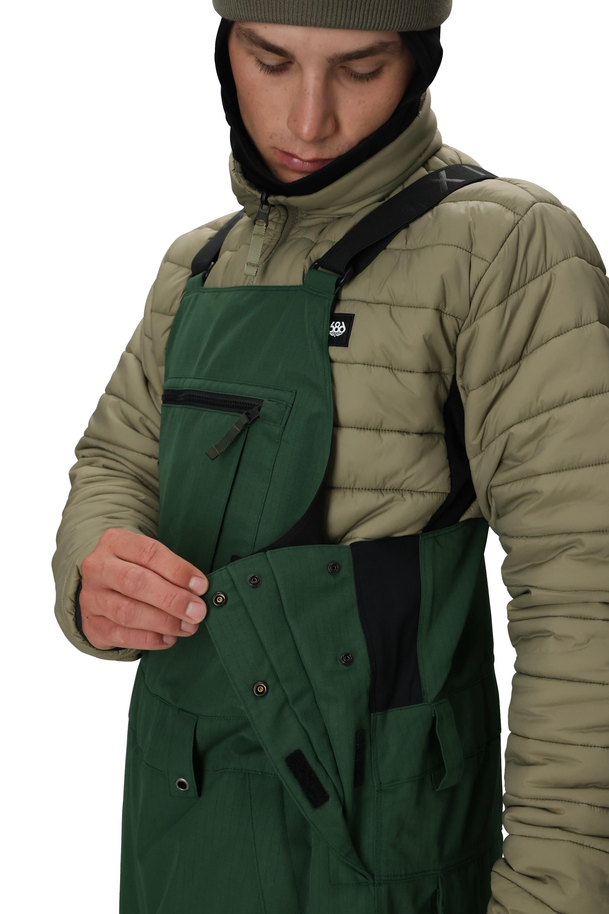 686 Hot Lap Insulated Bib Snow Pants Moss Green Ripstop 2026
