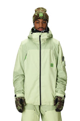 686 HUF Double H Shell Snowboard Jacket HUF Green Colorblock 2026 Men's Snow Jackets 686 