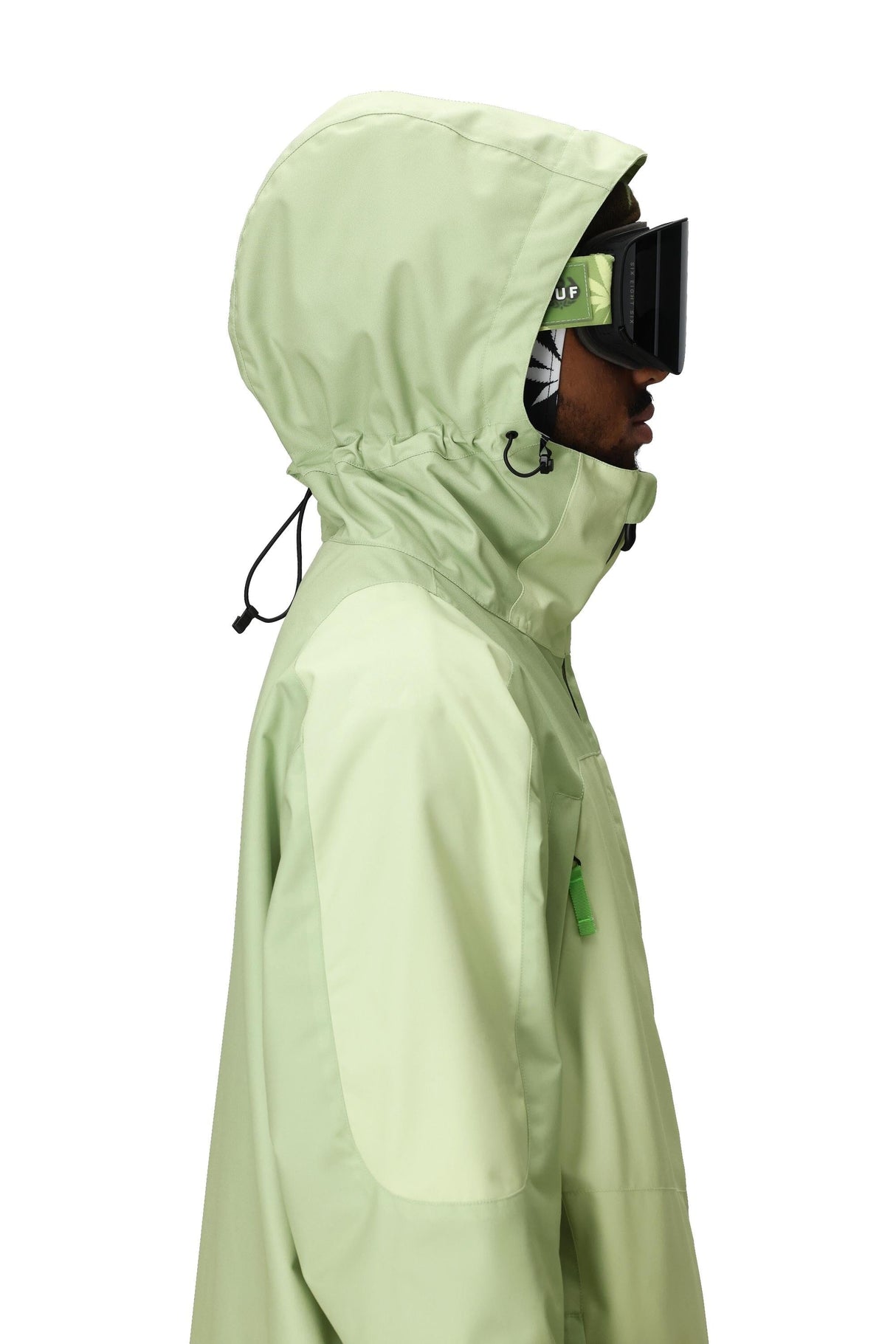 686 HUF Double H Shell Snowboard Jacket HUF Green Colorblock 2026 Men's Snow Jackets 686 