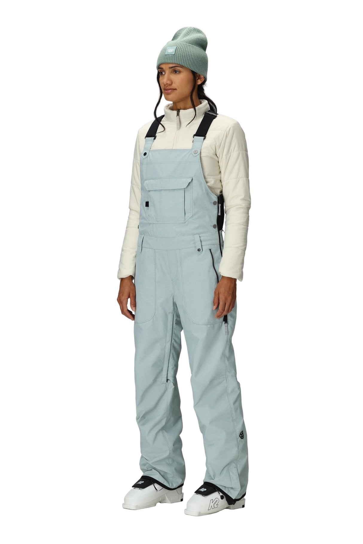 686 Women's Black Magic Insulated Bib Snow Pants Dusty Marine Dobby 2026 Women's Snow Bib Pants 686 