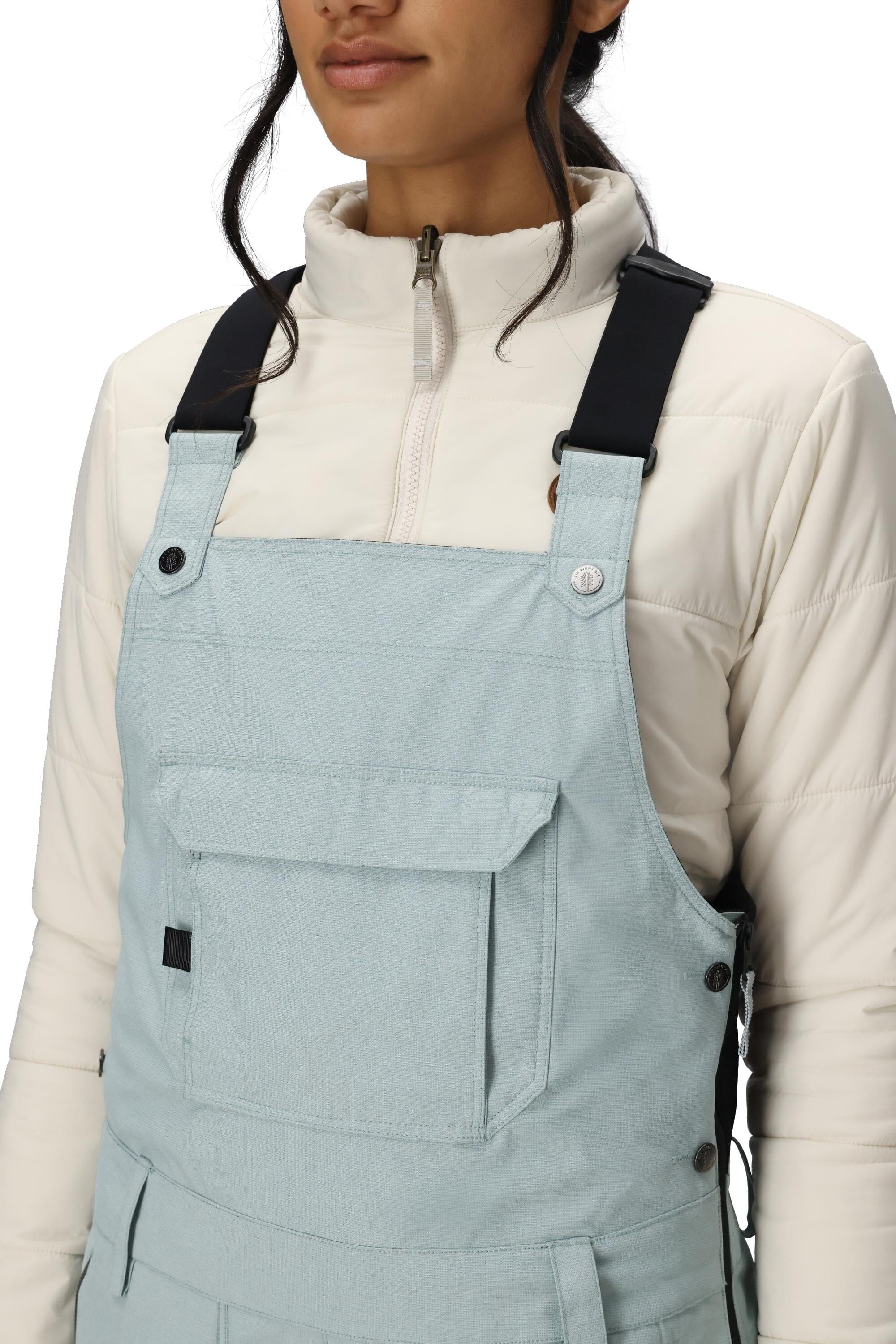 686 Women's Black Magic Insulated Bib Snow Pants Dusty Marine Dobby 2026 Women's Snow Bib Pants 686 