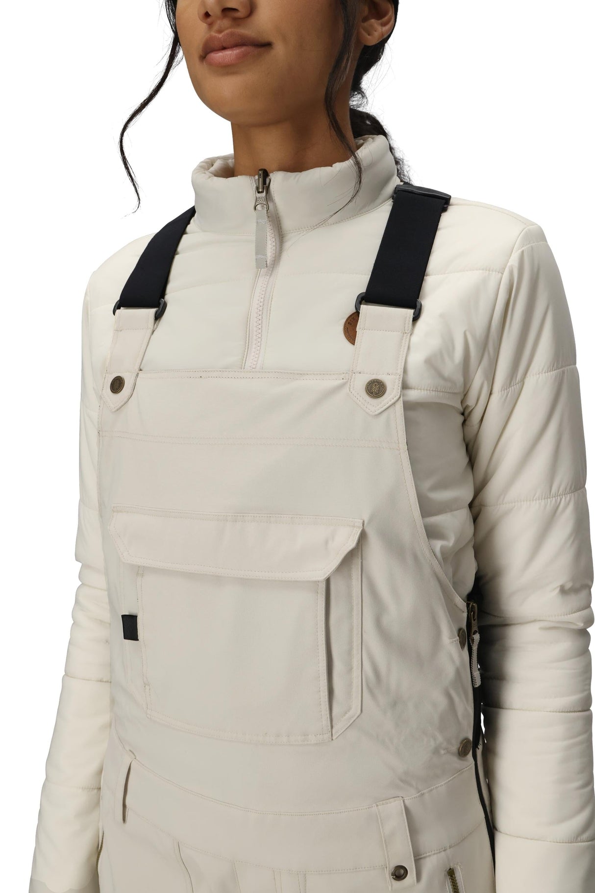 686 Women's Black Magic Insulated Bib Snow Pants Limestone 2026 Women's Snow Bib Pants 686 