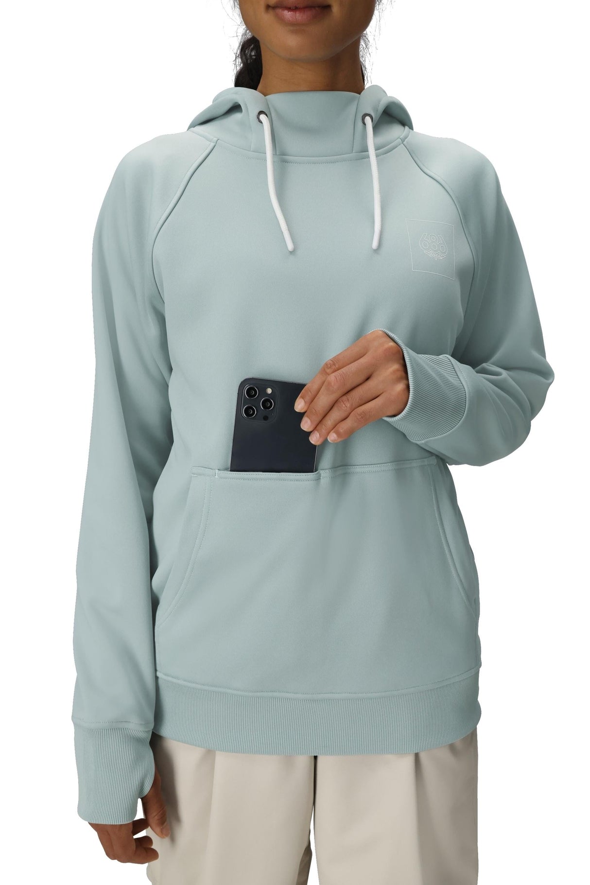 686 Women's Bonded Fleece Pullover Hoodie Dusty Marine Women's Pullover Hoodies 686 