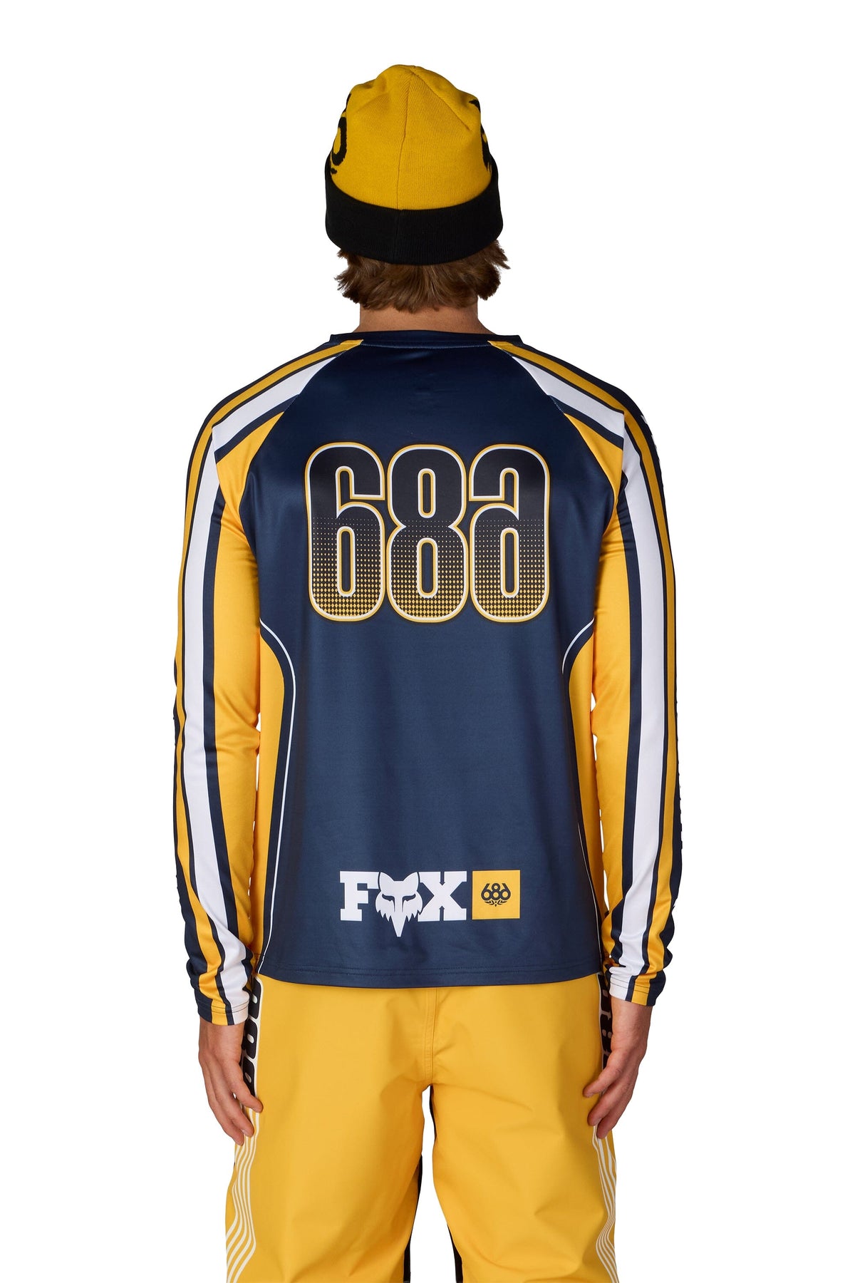 686 Fox Racing Base Layer Top Fox Yellow Colorblock Men's Base Layers 686 
