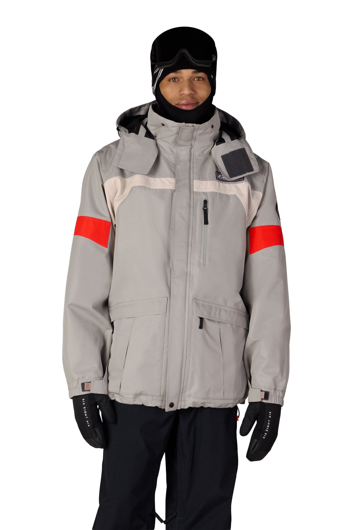 686 2001 Logic Snow Jacket Light Grey Colorblock 2027 Men's Snow Jackets 686 