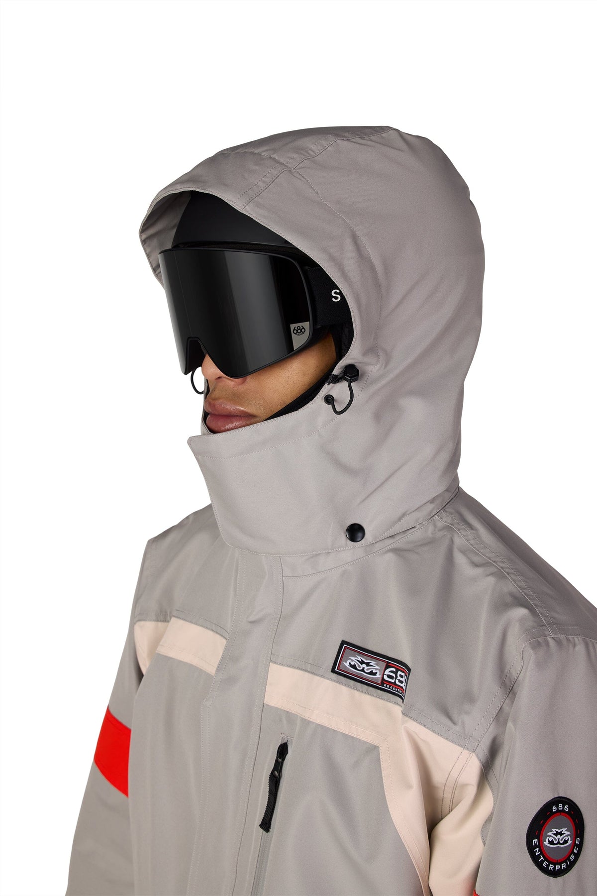 686 2001 Logic Snow Jacket Light Grey Colorblock 2027 Men's Snow Jackets 686 