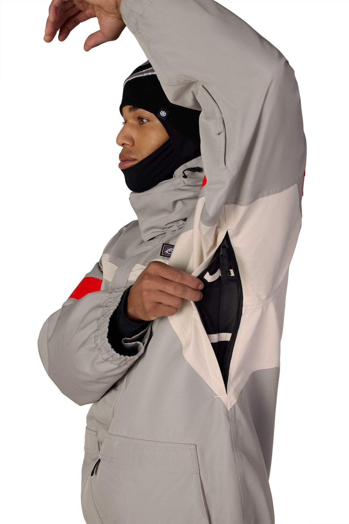 686 2001 Logic Snow Jacket Light Grey Colorblock 2027 Men's Snow Jackets 686 