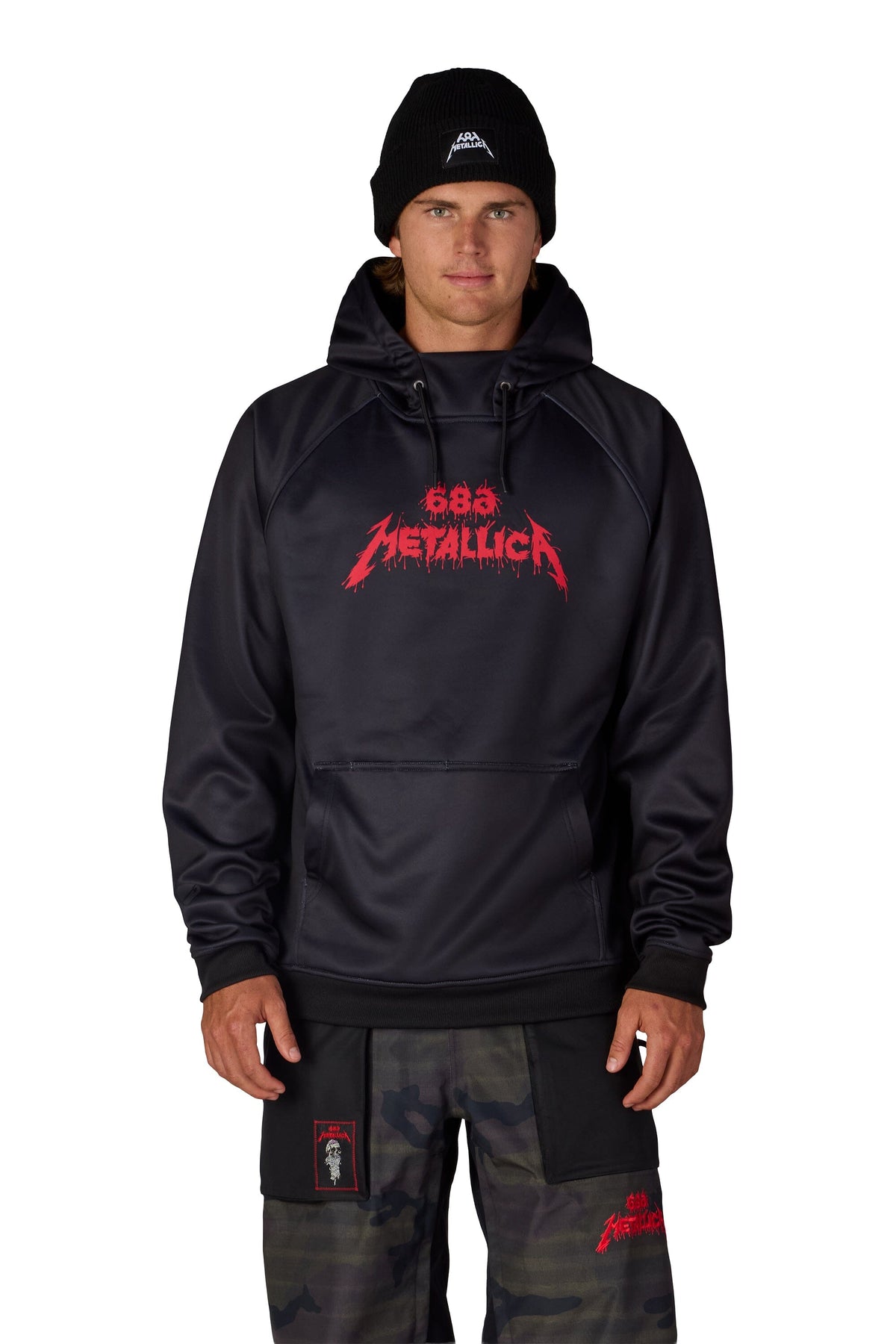 686 Metallica Bonded Fleece Pullover Hoodie Metallica Black Men's Pullover Hoodies 686 