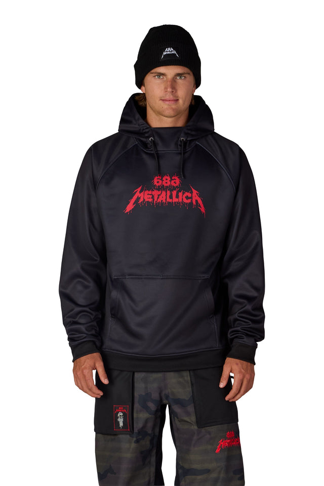 686 Metallica Bonded Fleece Pullover Hoodie Metallica Black Men's Pullover Hoodies 686 