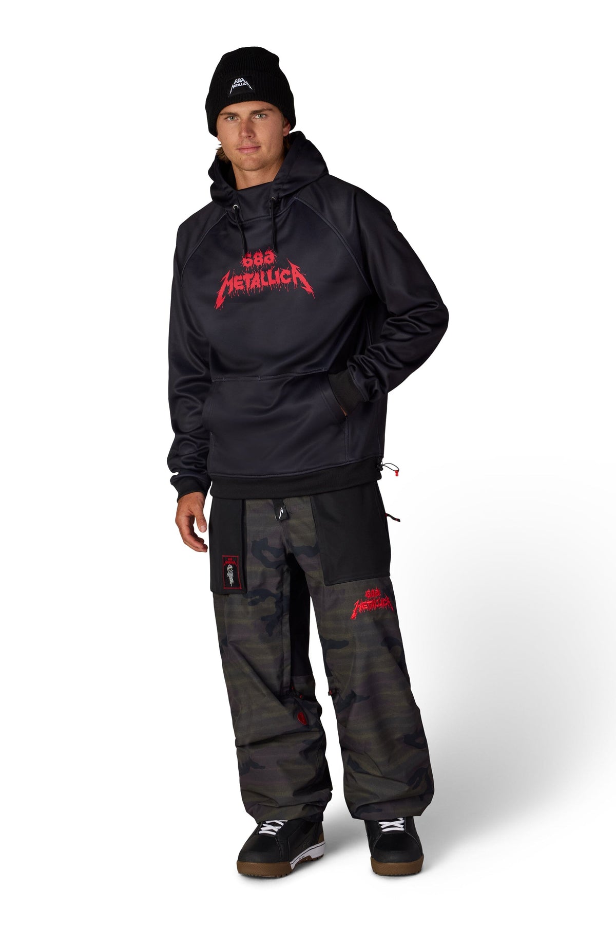 686 Metallica Bonded Fleece Pullover Hoodie Metallica Black Men's Pullover Hoodies 686 