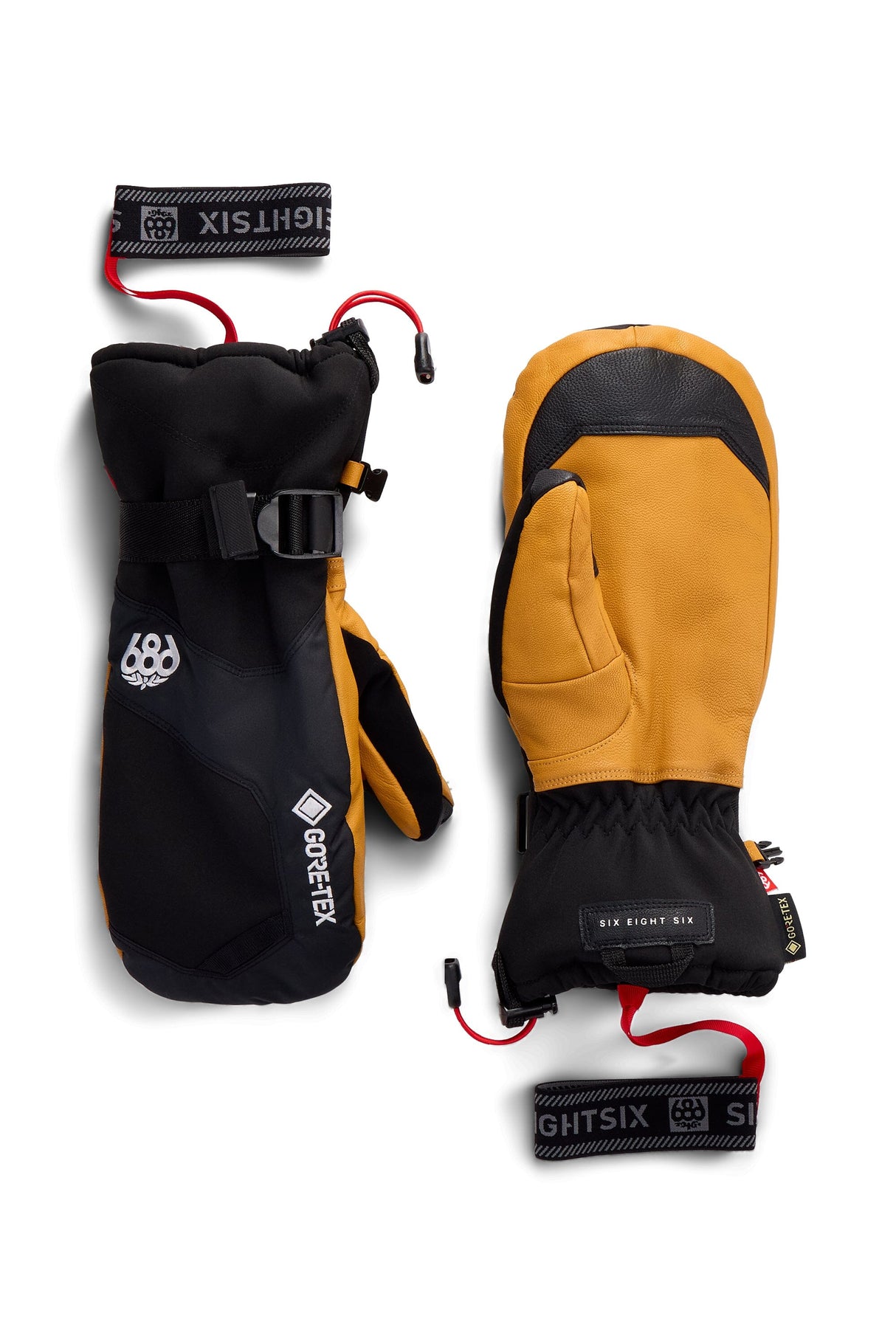 686 GORE-TEX Leather Linear Mitt Natural Men's Snow Mitts 686 