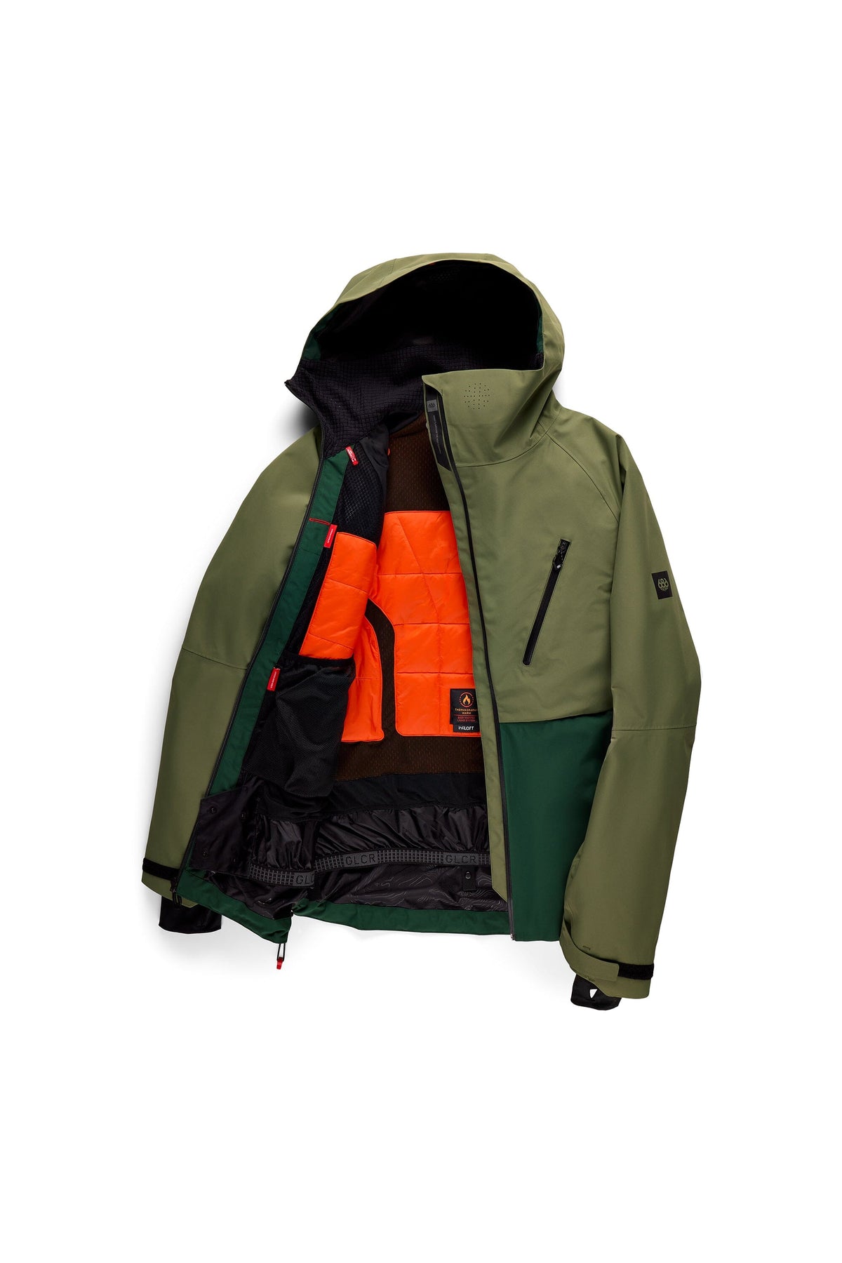 686 Hydra Thermagraph Snow Jacket Fatigue Green Colorblock 2027 Men's Snow Jackets 686 