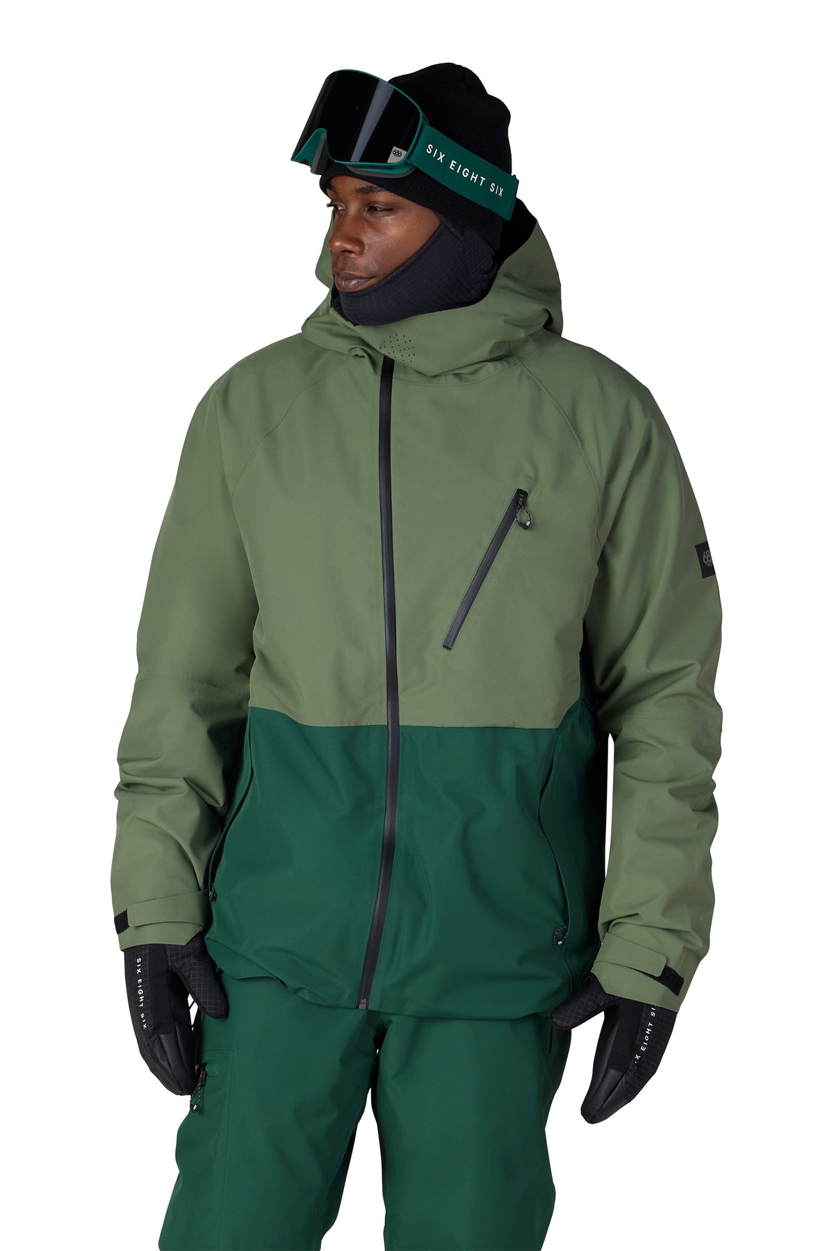 686 Hydra Thermagraph Snow Jacket Fatigue Green Colorblock 2027 Men's Snow Jackets 686 