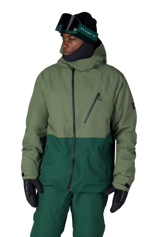 686 Hydra Thermagraph Snow Jacket Fatigue Green Colorblock 2027 Men's Snow Jackets 686 
